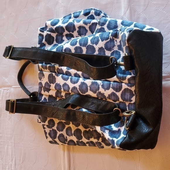 Rebekah Scott Designs Blue Leopard Petal Inside Lining‎ Fabric Sz M/L Backpack - Picture 5 of 16